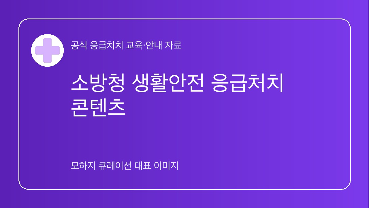 소방청 생활안전 응급처치 콘텐츠