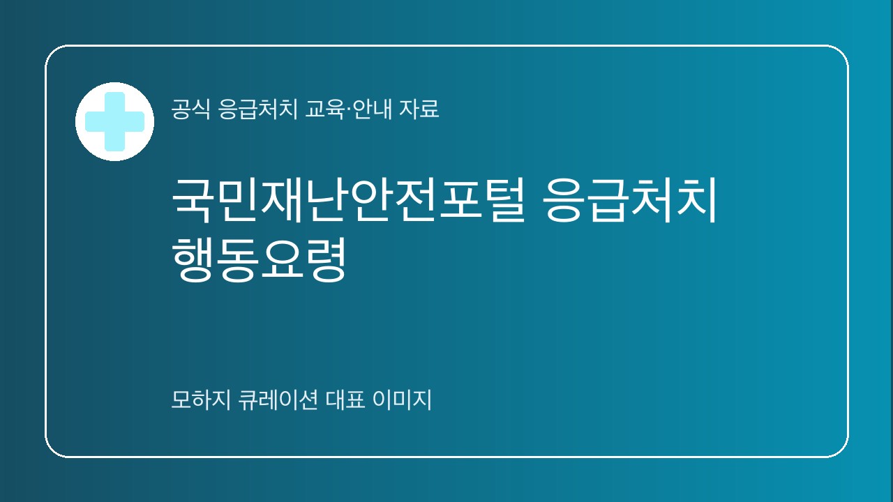 국민재난안전포털 응급처치 행동요령