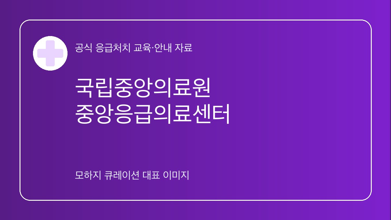 국립중앙의료원 중앙응급의료센터