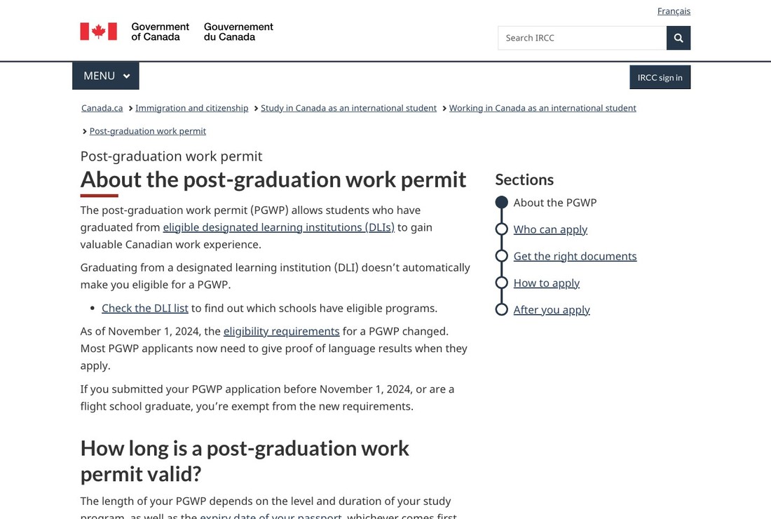 カナダ Post-Graduation Work Permit