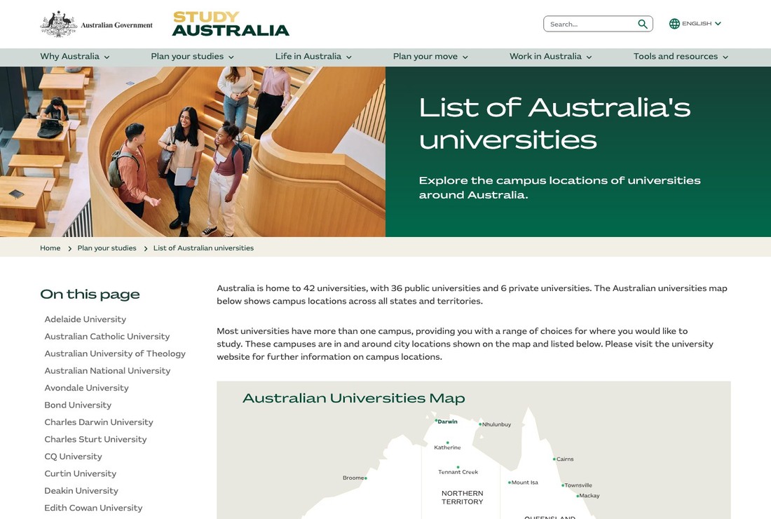 Study Australia Course Search