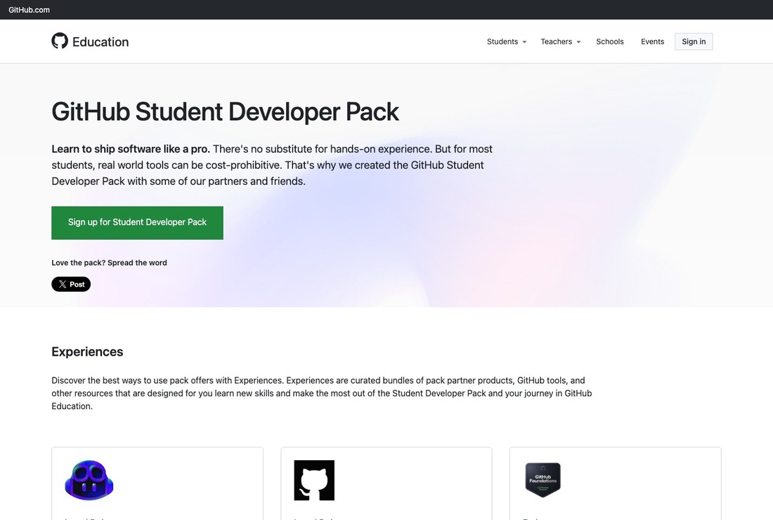 GitHub Student Developer Pack