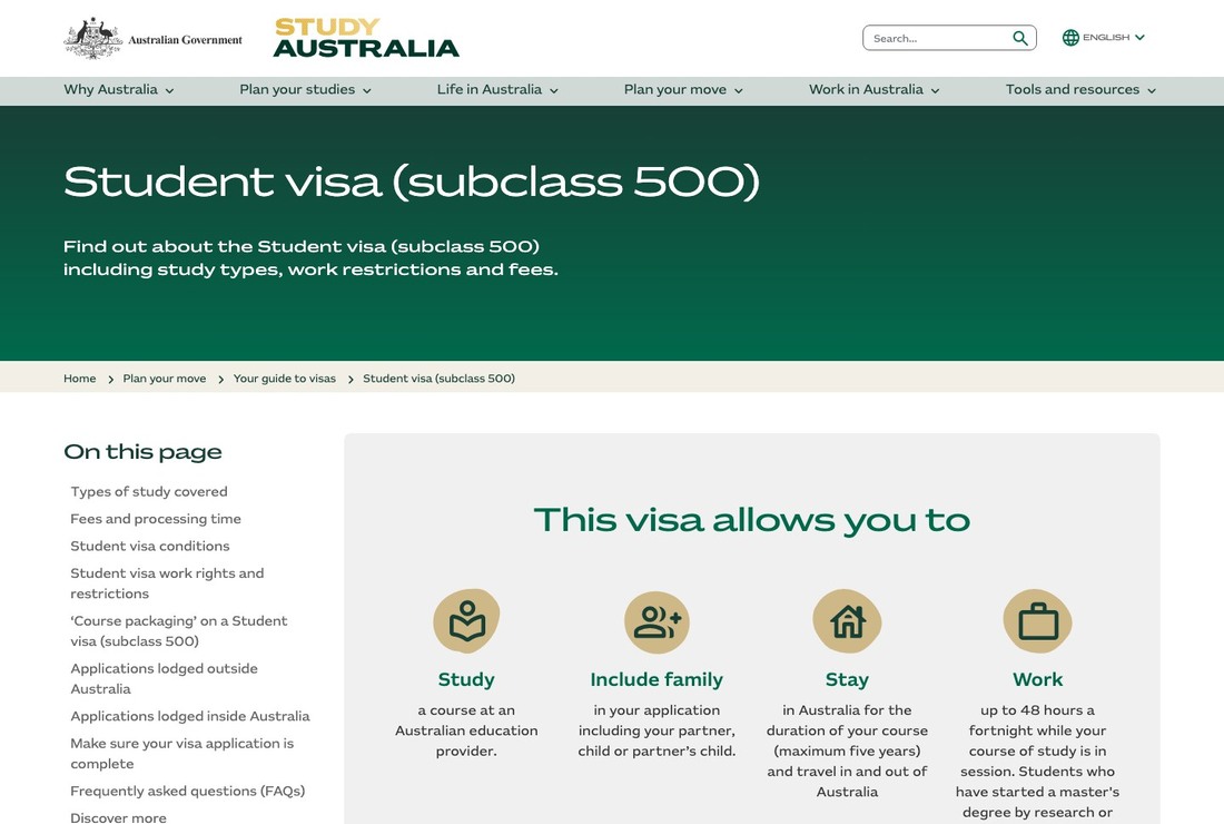 Study Australia Student visa 500