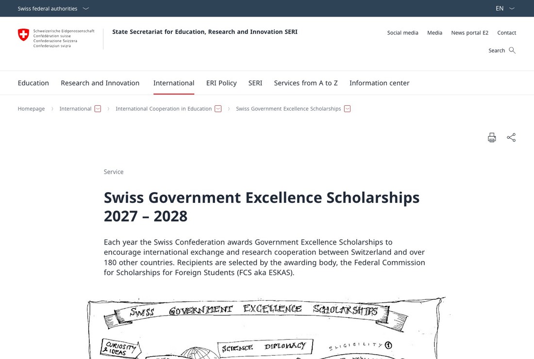 Swiss Government Excellence Scholarships